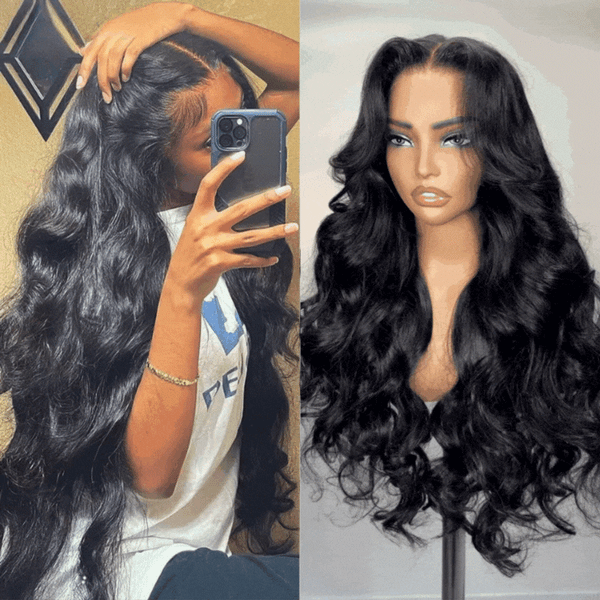 Extra 60% OFF | Klaiyi Pre-Cut Larger Size Lace Closure Put On and Go Wig  Body Wave Wigs