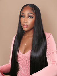 Klaiyi Silky Straight 13x4 Pre-Everything Lace Frontal Wig Real Ear To Ear Pre-Cut Lace Frontal Super Secure Wig