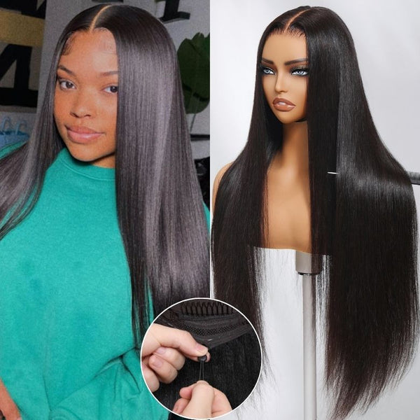 Klaiyi Silky Straight 13x4 Pre-Everything Lace Frontal Wig Real Ear To Ear Pre-Cut Lace Frontal Super Secure Wig