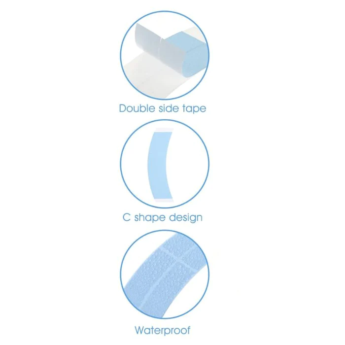 Klaiyi Blue Double Sided Waterproof Lace Wigs Adhesive Tape Strips for Lace Front Wig 40 Pcs Flash Sale