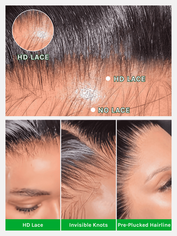 Klaiyi Real 5x5 HD Invisible Lace Closure Wigs 180% Glueless Wigs Melted All Skin Human Hair Wig