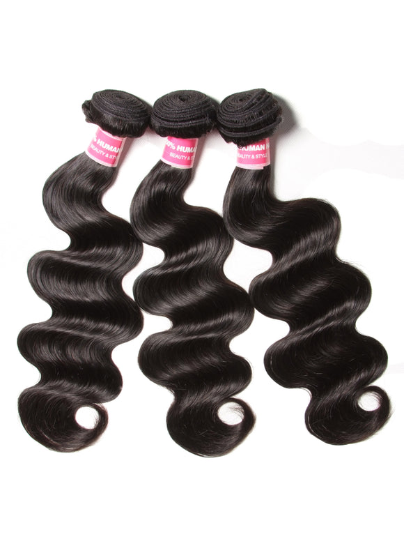 Klaiyi Brazilian Hair Body Wave Human Virgin Hair Weft 3 or 4 Bundles/Pack