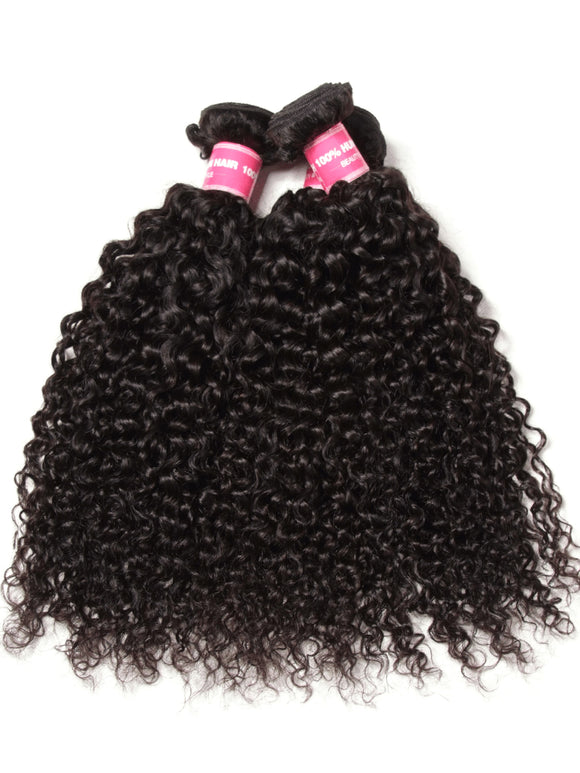 Klaiyi Hair 3pcs/lot Indian Jerry Curly Hair Human Hair Weft Deals