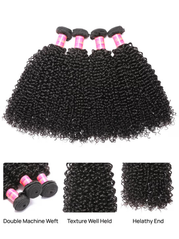 Klaiyi Hair 3 Bundles 100% Virgin Human Hair Curly Wave Hair Weft Deals Jerry Curly Flash Sale