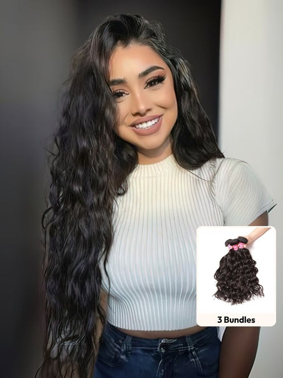 Klaiyi Hair Malaysian Natural Wave Virgin Human Hair Bundles 4 Pieces/pack Natural Color