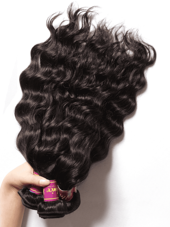 Klaiyi Hair Malaysian Natural Wave Virgin Human Hair Bundles 4 Pieces/pack Natural Color