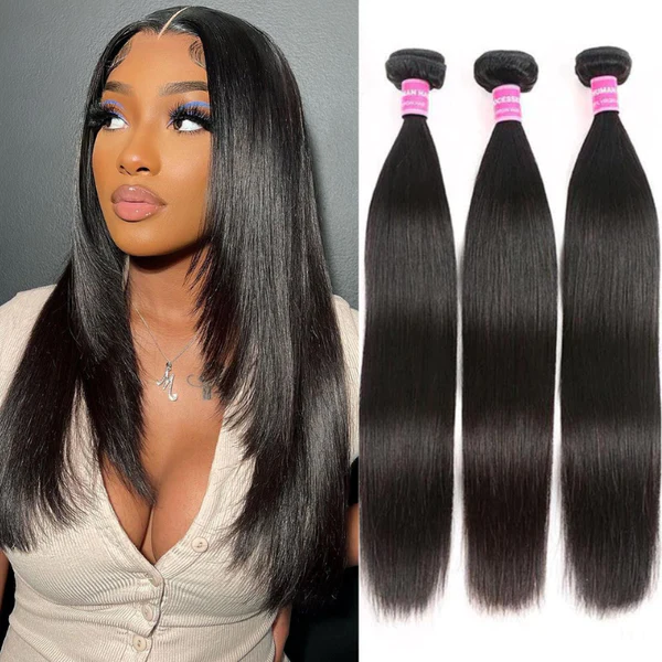 Klaiyi 3 Bundles Kinky Straight Human Hair Weft Deals on Sale 100% Human Bundles Flash Sale