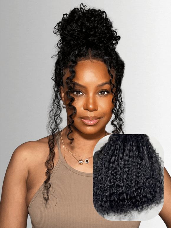 Klaiyi 7x5 Pre-Cut Lace Wig Bleach Knots Wigs Put On and Go Jerry Curl Human Hair Wig Beginner Wig