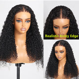 Klaiyi Jerry Curly Lace Part Wig / 7x5 Bye Bye Knots Wig with Kinky Edge Flash Sale