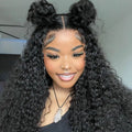 Klaiyi Jerry Curly Human Hair Wigs 7X5 Bye Bye Knots Lace Closure Wigs Flash Sale