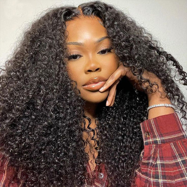 Klaiyi 4C Kinky Edge Wig Realistic Super Natural 4C Kinky Curly 7x5 Bye Bye Knots Wig Flash Sale