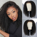 Test of Klaiyi 4c Kinky Edge Kinky Curly Skin Melt 13x4 Lace Front Wig Virgin Human Hair Natural Hairline