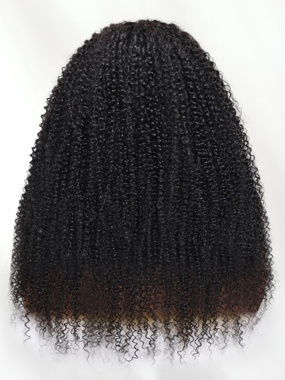 24"=$89 | Afro Curly Maxreal 2x4 Lace Part Half Wig Put On and Go Kinky Curly Human Hair Wigs with Invisi Drawstring VIP Member Wig