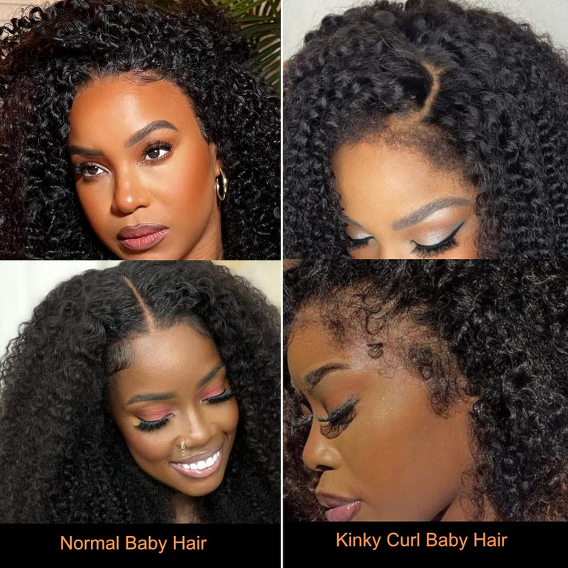 First Wig | Klaiyi 4C Kinky Edge Wig Realistic Super Natural 4C Kinky Curly 13x4 Lace Front Wig Flash Sale