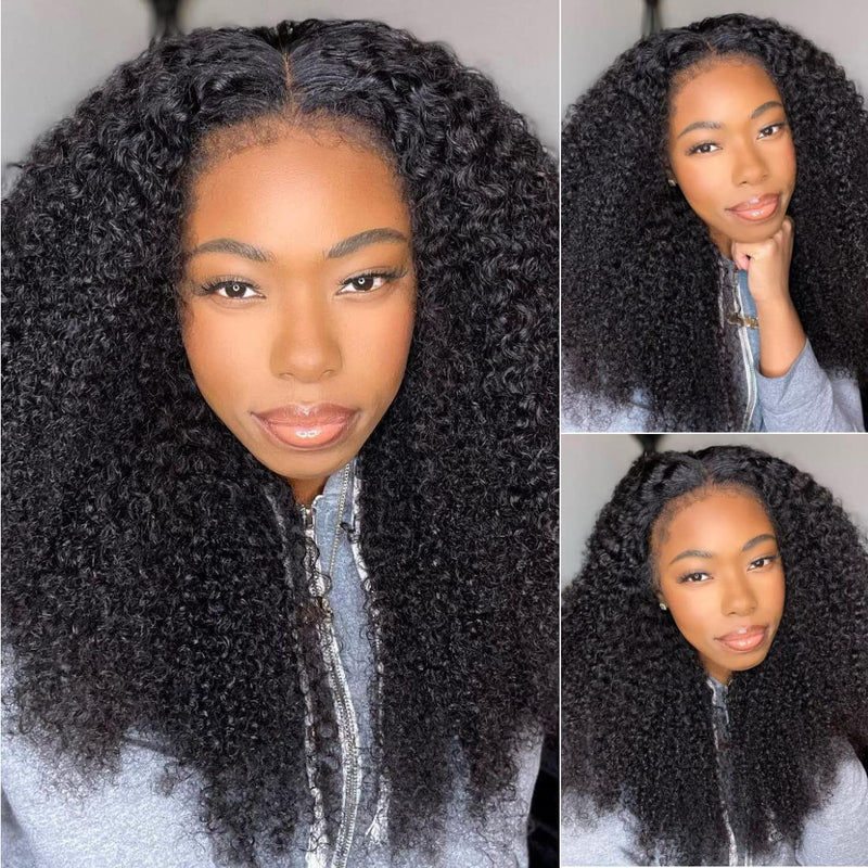 Extra 70% OFF |Klaiyi Kinky Curly 7x5 Bye Bye Knots Wigs with 4C Realistic Kinky Edge