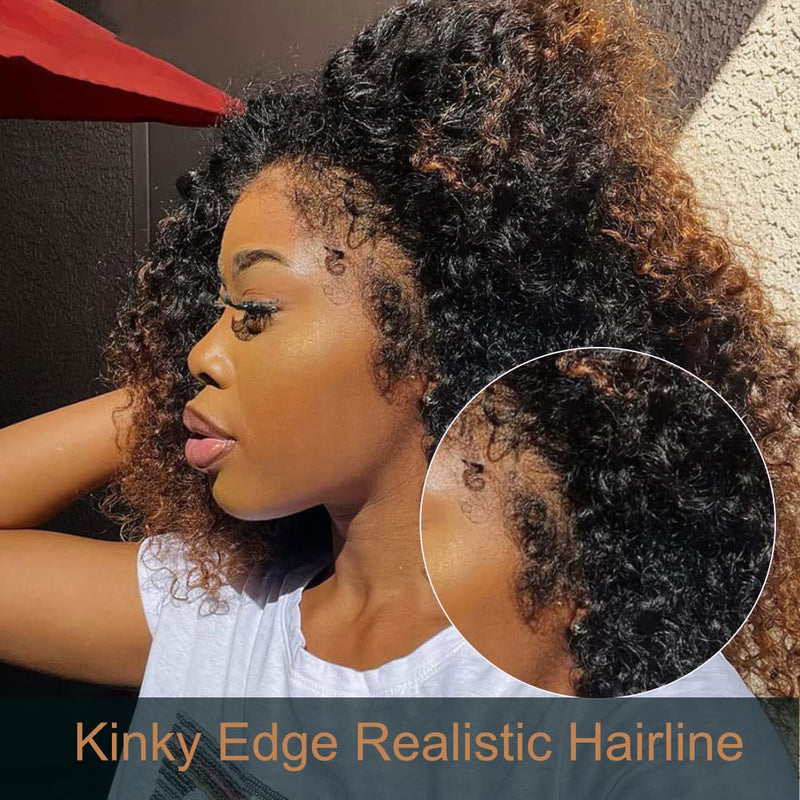 First Wig | Klaiyi 4C Kinky Edge Wig Realistic Super Natural 4C Kinky Curly 13x4 Lace Front Wig Flash Sale