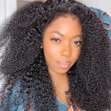 Test of Klaiyi 4c Kinky Edge Kinky Curly Skin Melt 13x4 Lace Front Wig Virgin Human Hair Natural Hairline