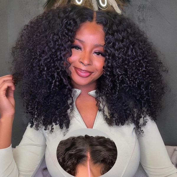Klaiyi 4C Kinky Edge Wig Realistic Super Natural 4C Kinky Curly 7x5 Bye Bye Knots Wig Flash Sale