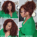 New User Exclusive | Klaiyi Reddish Brown Color 13x4 Lace Frontal Wig Jerry Curl Human Hair Kie Recommend