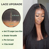 Extra 60% OFF |Kinky Straight Lace Front Wig with 4C Kinky Edge Wig