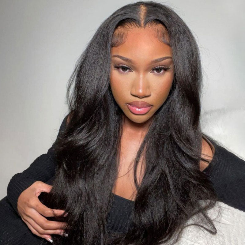 Klaiyi  Pre-Cut Wear & Go Lace Jerry Curly or Body Wave Kinky Edge Wig  Flash Sale
