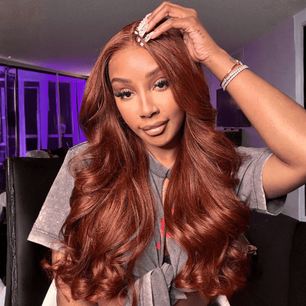 VIP Member Flash Sale 7x5 Bye Bye Knots Wig Yaki Straight Reddish Brown 4.0 Pre-cut Lace Put On And Go Wig