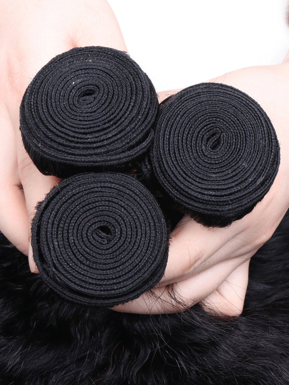 Klaiyi 3 Bundles Kinky Straight Human Hair Weft Deals on Sale 100% Human Bundles Flash Sale