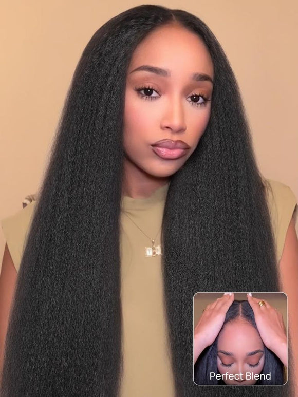 Kinky Straight V Part Wigs Klaiyi Human Hair Wigs for Women Natural Looking Flash Sale