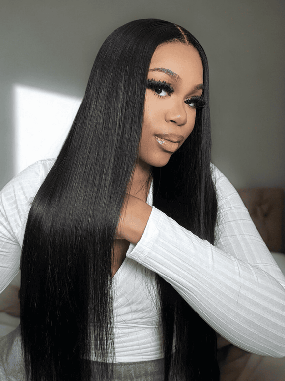 Klaiyi - Lot de 2 ou 3 paquets de cheveux brésiliens vierges et lisses, 100 % naturels, non traités - Extensions en vente flash 