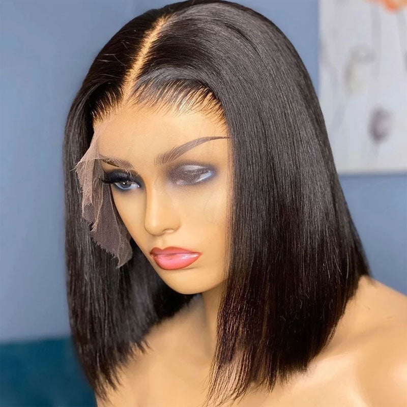 Klaiyi 6x4.75 Pre-Cut Lace Closure Wig Wear Go Glueless Bob Wig