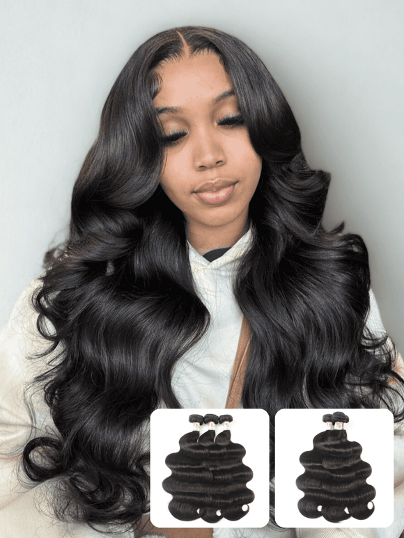 Klaiyi Remy Hair Tissage de cheveux humains vierges brésiliens ondulés, 3 paquets/série Jeunesse 
