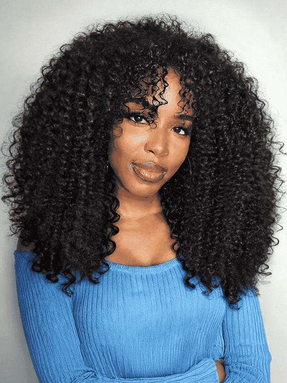 Extra 50% Off Code HALF50 | Klaiyi 4c Kinky Curly Lace Wig Virgin Human Hair For Women Flash Sale