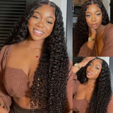 Klaiyi Best Hair Lace Front New Deep Wave Wig High Quality Human Hair Wig Pre Plucked With Baby Hair