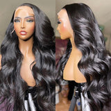 Klaiyi Body Wave Glueless Wigs 13x4 HD Invisible Transparent Lace Front Human Hair Wigs Bleached Knots
