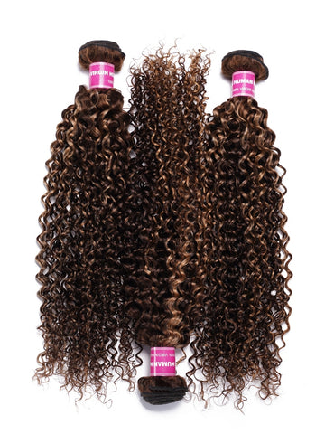 Klaiyi Highlight Hair Bundles Jerry Curly Ombre Honey Blonde Human Hair Weave