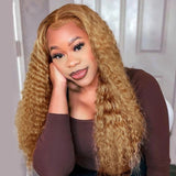 Extra 60% OFF | Klaiyi 180% Density Honey Blonde 13x4 Lace Front Water Wave Wig