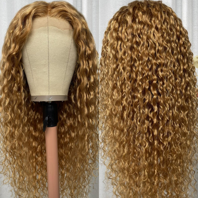 Extra 60% OFF | Klaiyi 180% Density Honey Blonde 13x4 Lace Front Water Wave Wig