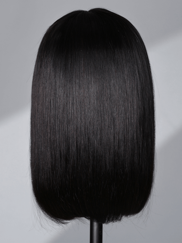 Down To $59 | Klaiyi Bob Wig With Bangs Wig Glueless Machine Made Beginner Friendly Human Hair Wig Flash Sale