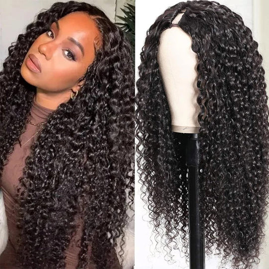 $169 Get 3 Wigs | Lace Part Kinky Curly Wig +180% Density Lace Part Honey Blonde Straight Wig + U Part Jerry Curly Wig Flash Sale
