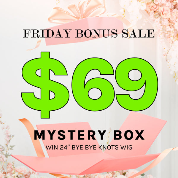 Klaiyi Mystery Box Only $69  Win 24" Bye Bye Knots Wig Valued $229 Flash Sale