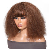 Klaiyi Piano Color Ready to wear Machine Made None Lace Pixie Cut Wig Machine Made Human Hair Flash Sale