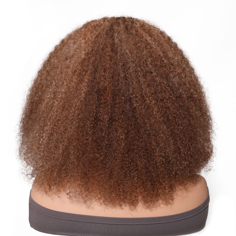 Klaiyi Piano Color Ready to wear Machine Made None Lace Pixie Cut Wig Machine Made Human Hair Flash Sale