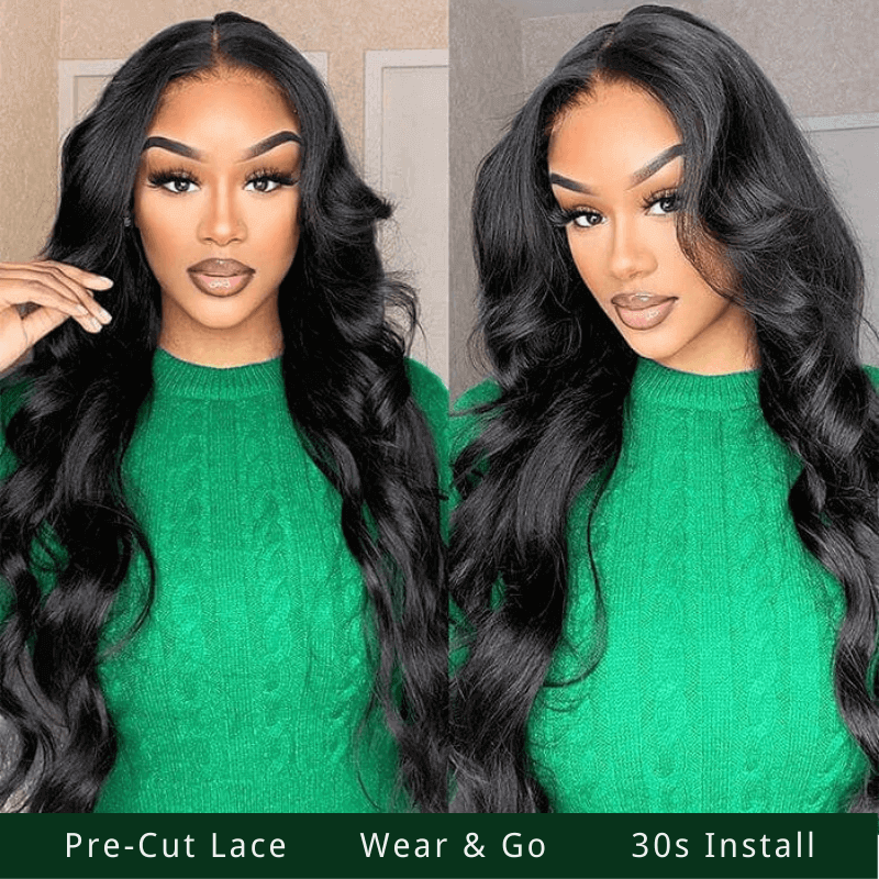 Extra 60% OFF | Klaiyi Pre-Cut Larger Size Lace Closure Put On and Go Wig  Body Wave Wigs