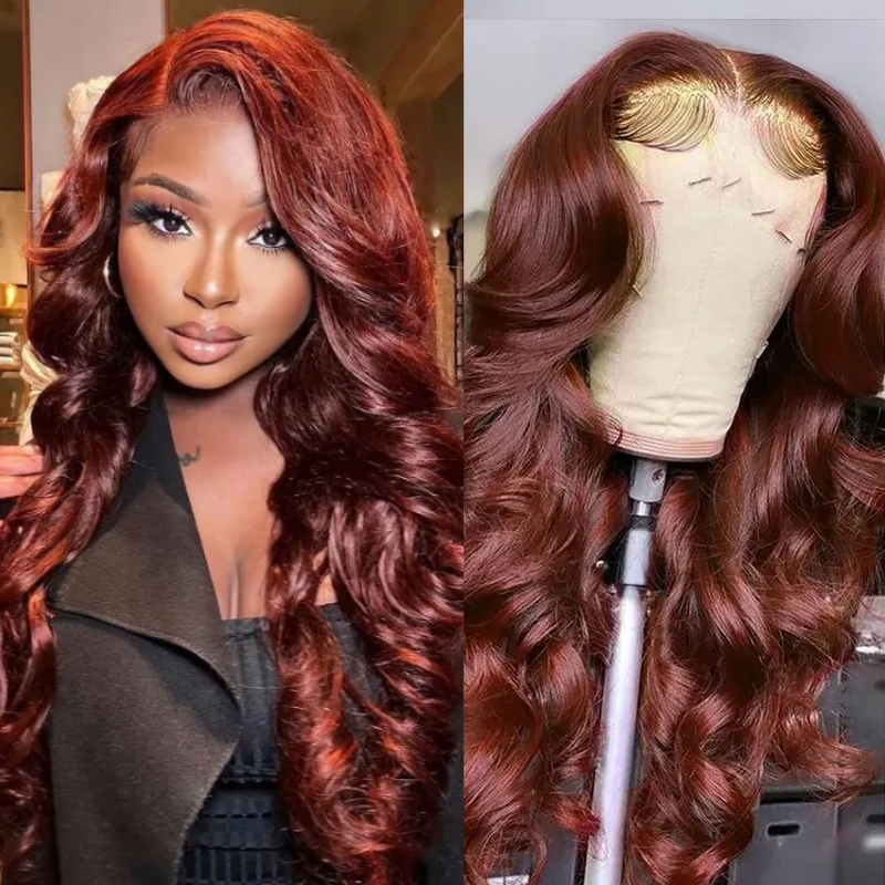First Wig | Klaiyi Reddish Brown Hair Body Wave 7x5 Pre-everything