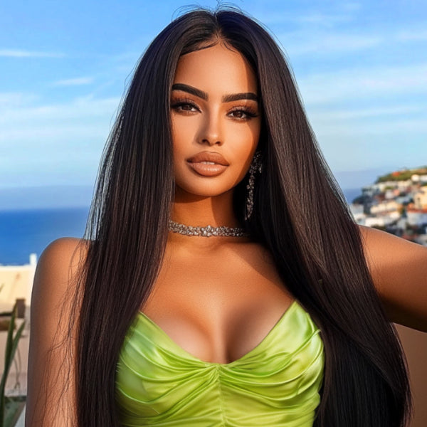 Klaiyi Straight Hair 13x4 Pre-Everything Put On and Go Glueless Wig  Flash Sale Affordable Lace Part Wig