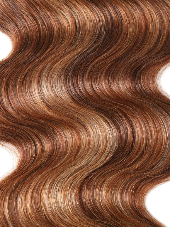 Klaiyi Virgin Human Hair 3 Bundles with Lace Closure Ombre Honey Blonde Highlight Color