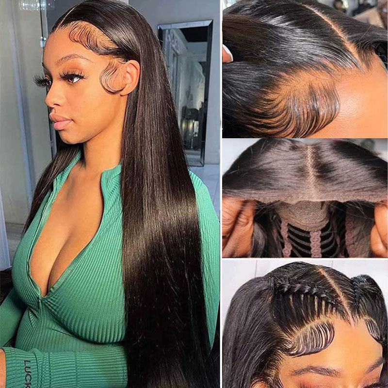 Extra 70% OFF |Klaiyi Straight Hair 7x5 Bye Bye Knots 13x4 Pre-Everything Put On and Go Wig Affordable Lace Part Wig