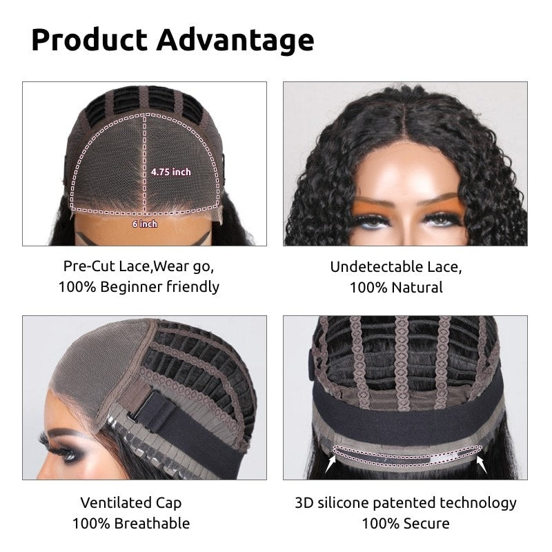 $200 OFF Over $201,Code:SAVE200 | Klaiyi Water Wave Put On and Go Glueless Lace Wig Human Hair Flash Sale