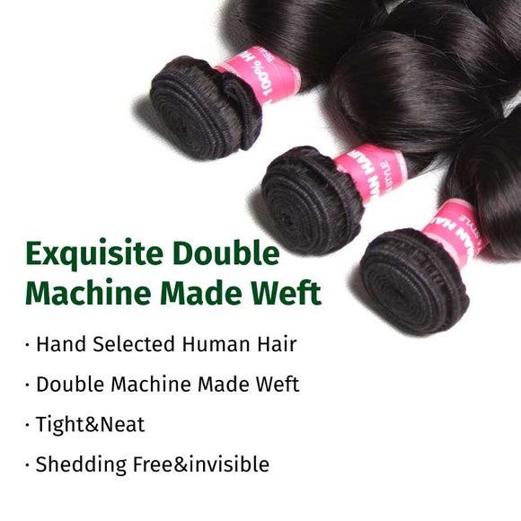 Extensions de cheveux vierges ondulés Klaiyi 8A (1 pièce/paquet) 