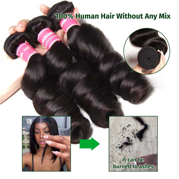 Extensions de cheveux vierges ondulés Klaiyi 8A (1 pièce/paquet) 